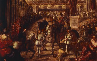 Felipe II recibido por Francesco Gonzaga en Mantua de Jacopo Robusti Tintoretto