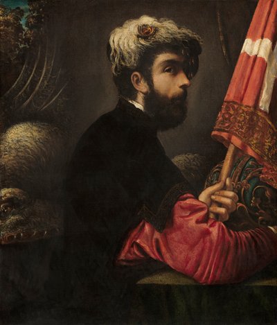 Retrato de un hombre como San Jorge, 1540-50 de Jacopo Robusti Tintoretto