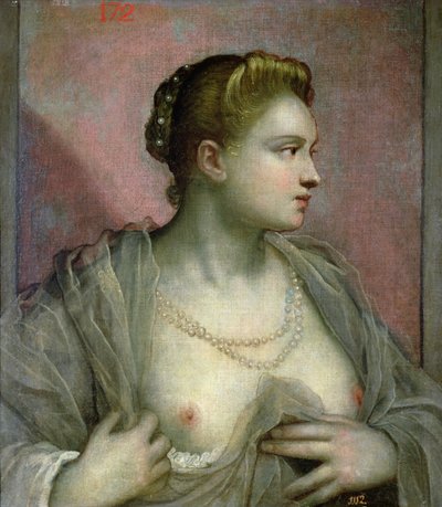 Retrato de una mujer revelando sus pechos, c.1570 de Jacopo Robusti Tintoretto