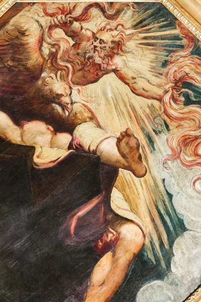 Semele quemada por Júpiter, c.1541 (óleo sobre lienzo) (véase también 3664213) de Jacopo Robusti Tintoretto