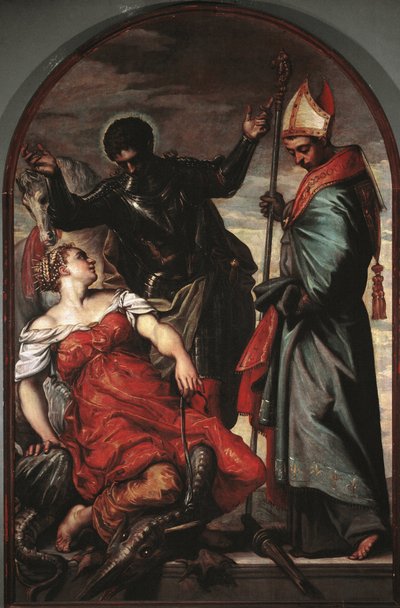 San Jorge, la princesa y San Luis de Jacopo Robusti Tintoretto