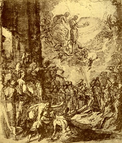 Estudio para el Martirio de San Esteban de Jacopo Robusti Tintoretto