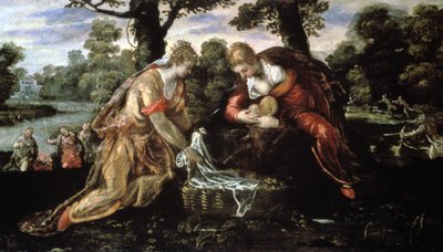 El hallazgo de Moisés, siglo XVI de Jacopo Robusti Tintoretto