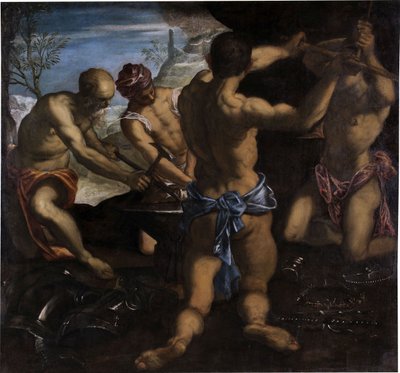 La fragua de Vulcano, 1576-1577 de Jacopo Robusti Tintoretto