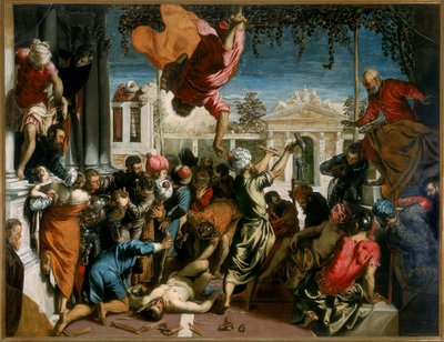 El milagro de San Marcos liberando a un esclavo de Jacopo Robusti Tintoretto