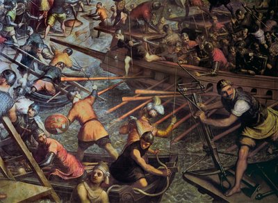 La captura de Constantinopla en 1204 (Episodio de la 4ª cruzada) (detalle) de Jacopo Robusti Tintoretto