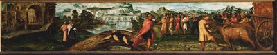 Transporte del Arca de la Alianza ... (óleo sobre madera) de Jacopo Robusti Tintoretto
