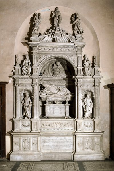 Monumento funerario en homenaje al Cardenal Ascanio Maria Sforza (escultura de mármol, 1505-1507) de Jacopo Sansovino