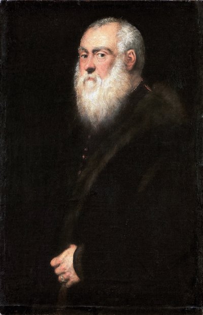 Alemán: Bildnis eines weißbärtigen Mannes Retrato del rey Segismundo II Augusto (1520-1572) de Jacopo Tintoretto