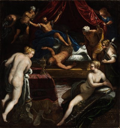 Hércules expulsa al fauno del lecho de Onfalia de Jacopo Tintoretto
