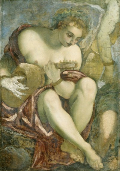 Musa con laúd de Jacopo Tintoretto
