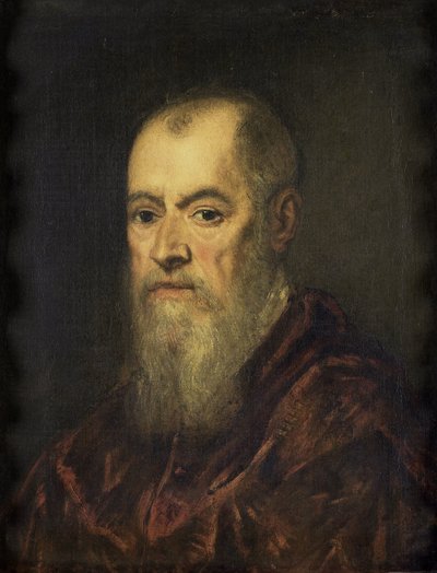 Retrato de un hombre con capa roja de Jacopo Tintoretto