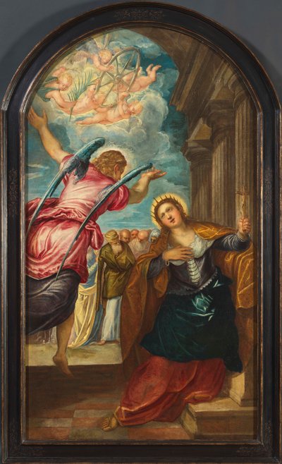 El Ángel anunciando a Santa Catalina de Alejandría su martirio, 1570s de Jacopo Tintoretto