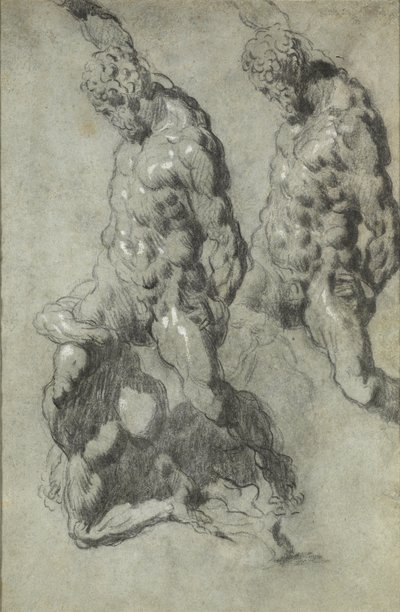 Dos estudios sobre la matanza de los filisteos por Sansón de Jacopo Tintoretto