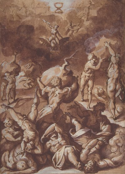 Júpiter luchando contra los gigantes, 1540-96 de Jacopo Zucchi