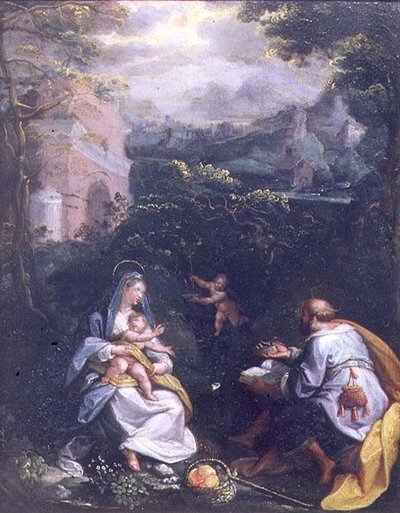 Descanso en la Huida a Egipto de Jacopo Zucchi