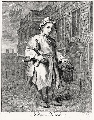 El limpiabotas, grabado por Wagner, 1739 de Jacopo after Amiconi