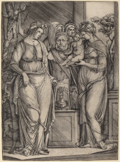 Gran sacrificio a Príapo, c. 1499-1501 de Jacopo de Barbari