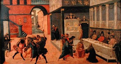 Muerte de la Reina Vasti, después de 1490 de Jacopo del Sellaio