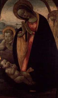 Madonna y Niño con el infante Juan el Bautista de Jacopo del Sellaio