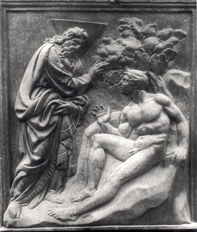 La creación de Adán, panel de la Porta Magna, c.1430 de Jacopo della Quercia
