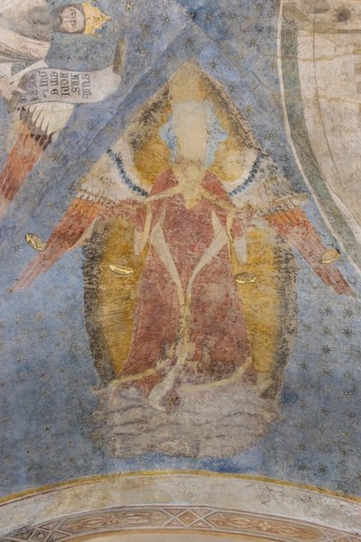 Alegoría de la Justicia, detalle de la bóveda (fresco) de Jacopo di Cione