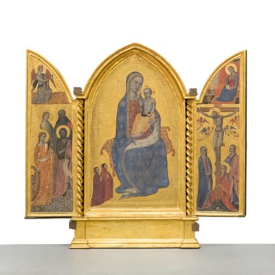 Virgen con el Niño; Anunciación; Crucifixión y Santos, c.1380 (panel) de Jacopo di Cione