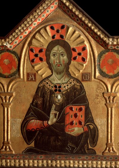 Políptico con redentor y santos (detalle) de Jacopo di Meliore