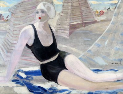Bañista en traje de baño negro de Jacqueline Marval