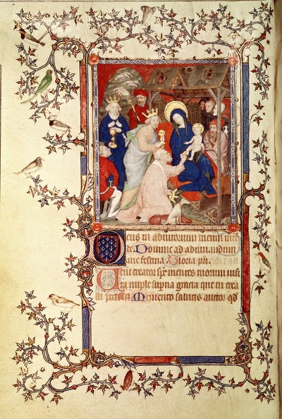 Lat 18014 f.42v La adoración de los magos, de Les Petites Heures de Duc de Berry, c.1385-90 de Jacquemart de Hesdin