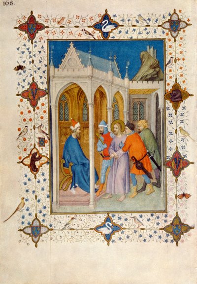 MS 11060-11061 Horas de la Cruz: Prima, Cristo ante Pilato, de las 