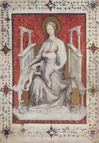 MS 11060-11061 La Virgen amamantando al niño Jesús, francés, de las 