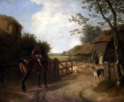 Daniel Beale en su granja en Edmonton con su caballo favorito de Jacques Laurent Agasse