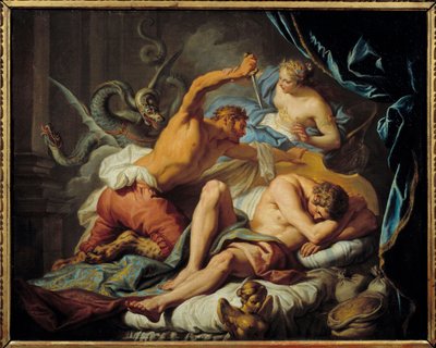 Ceres protegiendo a Triptoleme del rey Lyncus de Jacques  Dumont