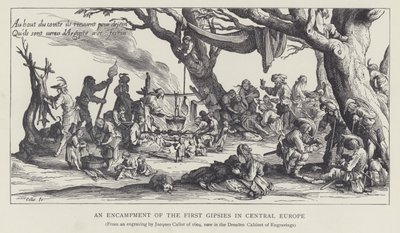 Un campamento de los primeros gitanos en Europa Central de Jacques (after) Callot
