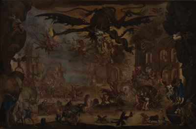 La tentación de San Antonio (Óleo sobre lienzo) de Jacques (after) Callot