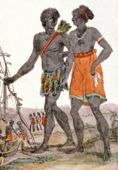 El hombre y la mujer de Senegal de Jacques (after) Grasset de Saint Sauveur