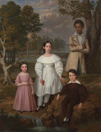Bélizaire y los niños Frey, c.1837 (óleo sobre lienzo) de Jacques (attr. to) Amans