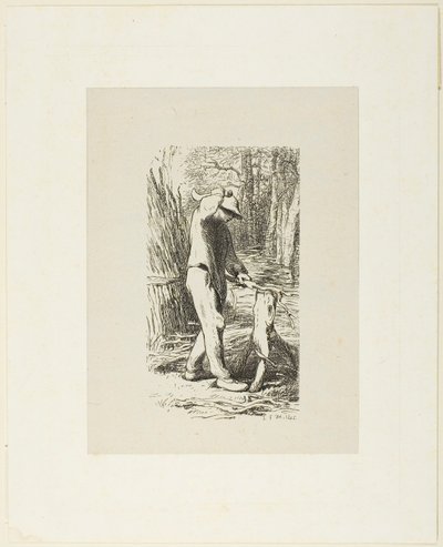 Hombre Haciendo Leña de Jacques Adrien Lavieille