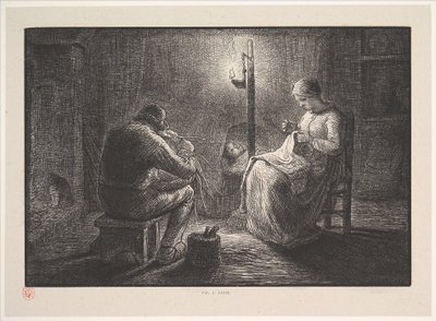 Noche, de la serie, Cuatro momentos del día, 1830-75 de Jacques Adrien Lavieille