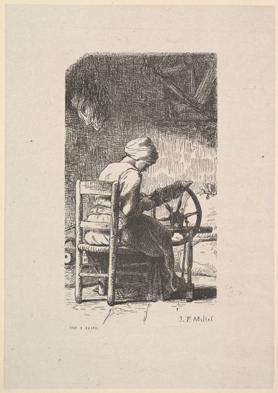 La hilandera de Jacques Adrien Lavieille