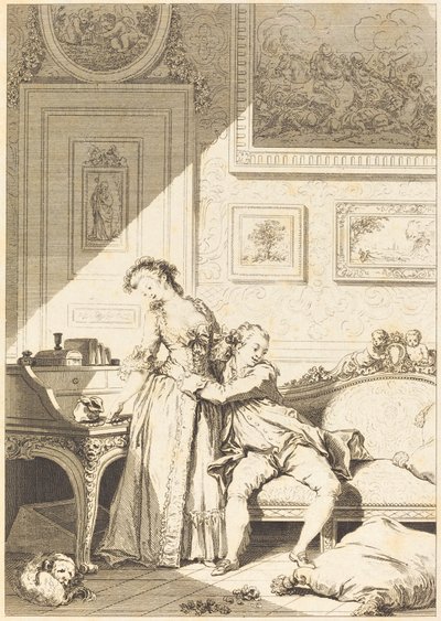 Una mujer avara y un galán estafador de Jacques Aliamet and Antoine Jean Duclos after Jean Honoré Fragonard