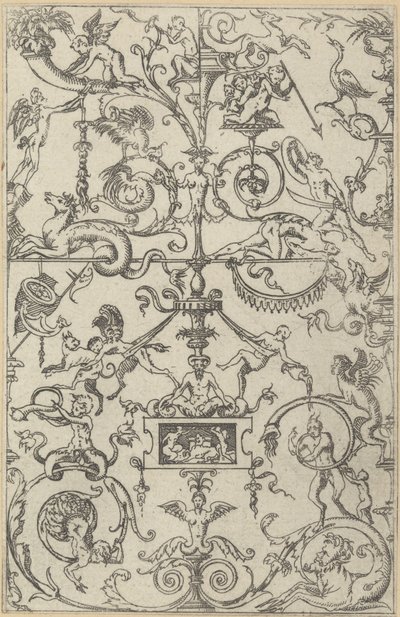 Panel grotesco, 1550 de Jacques Androuet Du Cerceau