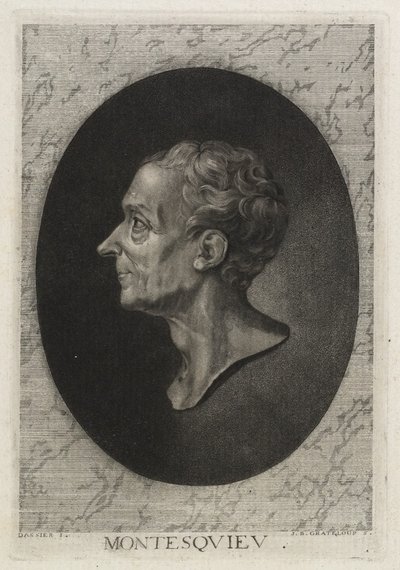 Montesquieu, grabado por Jean-Baptiste de Grateloup, 1768 de Jacques Antoine Dassier