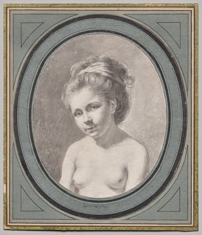 Busto de una mujer desnuda de Jacques Antoine Marie Lemoine