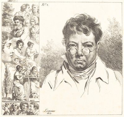 Autorretrato y otras cabezas de Jacques Antoine Marie Lemoine