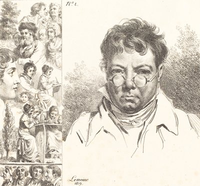 Autorretrato y Otras Cabezas, 1819 de Jacques Antoine Marie Lemoine
