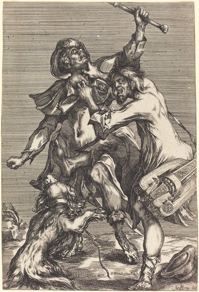 Mendigos peleando de Jacques Bellange