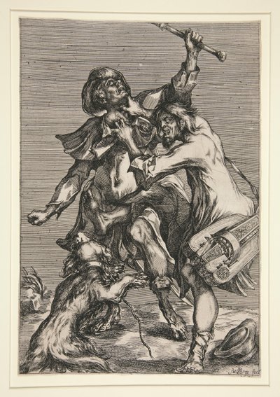 El mendigo y el músico callejero (o la pelea de dos vagabundos) de Jacques Bellange