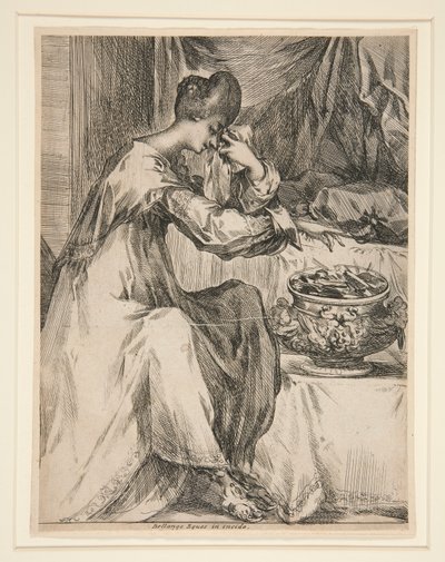 mujer en el brasero de Jacques Bellange